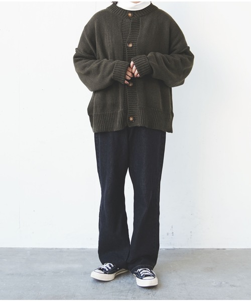 flaner（フラネ）の「ルーズニットカーディガン（カーディガン/ボレロ・レディース・ダークブラウン/カーキ/モカ・FREE）」の4枚目の写真