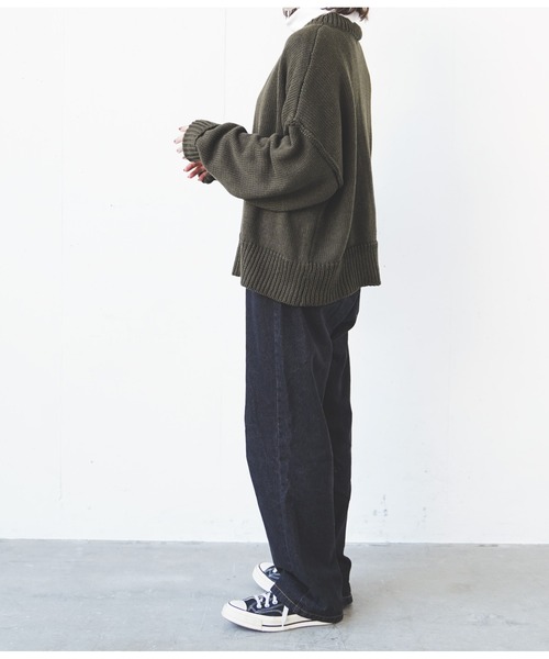 flaner（フラネ）の「ルーズニットカーディガン（カーディガン/ボレロ・レディース・ダークブラウン/カーキ/モカ・FREE）」の5枚目の写真