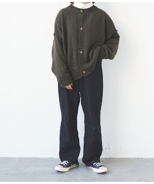 flaner（フラネ）の「ルーズニットカーディガン（カーディガン/ボレロ・レディース・ダークブラウン/カーキ/モカ・FREE）」の8枚目の写真