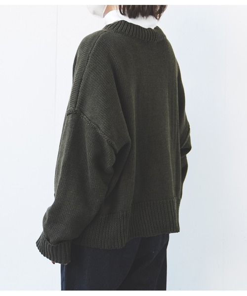 flaner（フラネ）の「ルーズニットカーディガン（カーディガン/ボレロ・レディース・ダークブラウン/カーキ/モカ・FREE）」の10枚目の写真