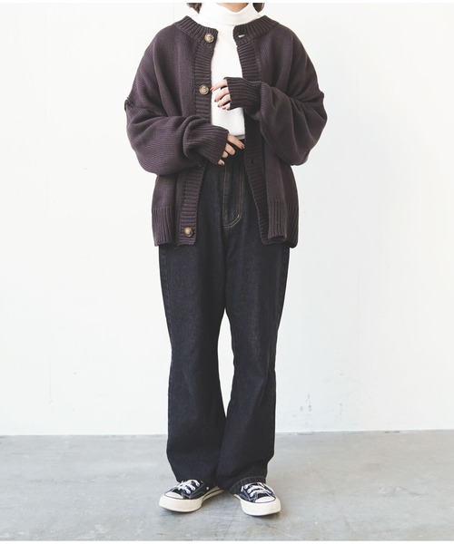 flaner（フラネ）の「ルーズニットカーディガン（カーディガン/ボレロ・レディース・ダークブラウン/カーキ/モカ・FREE）」の15枚目の写真