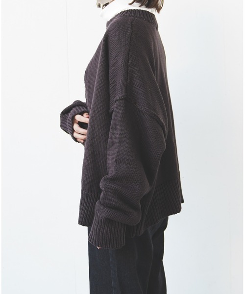 flaner（フラネ）の「ルーズニットカーディガン（カーディガン/ボレロ・レディース・ダークブラウン/カーキ/モカ・FREE）」の21枚目の写真