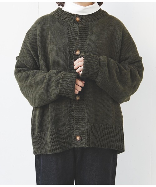 flaner（フラネ）の「ルーズニットカーディガン（カーディガン/ボレロ・レディース・ダークブラウン/カーキ/モカ・FREE）」の11枚目の写真