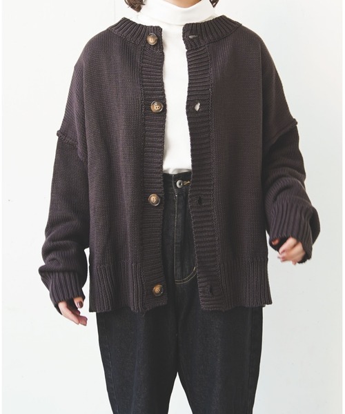 flaner（フラネ）の「ルーズニットカーディガン（カーディガン/ボレロ・レディース・ダークブラウン/カーキ/モカ・FREE）」の20枚目の写真