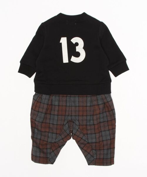 b・ROOM(ビールーム)の「アップリケつきドッキングカバーオール(ロンパース・キッズ・グリーン/ブラウン/ブラック/オフホワイト・80cm/70cm)」の7枚目の写真