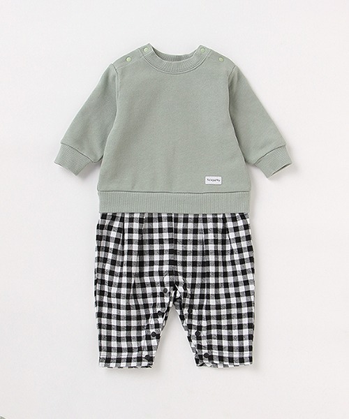 b・ROOM(ビールーム)の「アップリケつきドッキングカバーオール(ロンパース・キッズ・グリーン/ブラウン/ブラック/オフホワイト・80cm/70cm)」の4枚目の写真