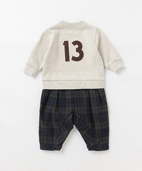 b・ROOM(ビールーム)の「アップリケつきドッキングカバーオール(ロンパース・キッズ・グリーン/ブラウン/ブラック/オフホワイト・80cm/70cm)」の9枚目の写真