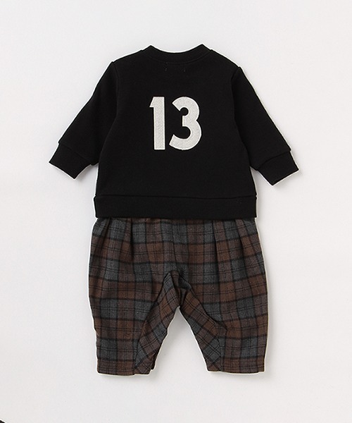 b・ROOM(ビールーム)の「アップリケつきドッキングカバーオール(ロンパース・キッズ・グリーン/ブラウン/ブラック/オフホワイト・80cm/70cm)」の11枚目の写真