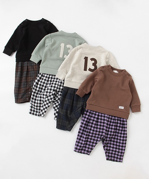 b・ROOM(ビールーム)の「アップリケつきドッキングカバーオール(ロンパース・キッズ・グリーン/ブラウン/ブラック/オフホワイト・80cm/70cm)」の18枚目の写真