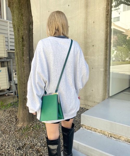 WHO'S WHO gallery（フーズフーギャラリー）の「【KOOKY'N/クーキー】IVYカレッジ刺繍スウェットクルー（スウェット・レディース・アッシュグレー/ブラック/ネイビー/グリーン・FREE）」の12枚目の写真