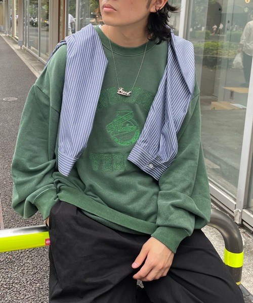WHO'S WHO gallery（フーズフーギャラリー）の「【KOOKY'N/クーキー】IVYカレッジ刺繍スウェットクルー（スウェット・レディース・アッシュグレー/ブラック/ネイビー/グリーン・FREE）」の18枚目の写真