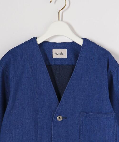 Steven Alan（スティーブンアラン）の「＜Steven Alan＞12OZ DENIM NO COLLAR COVERALL/カバーオール（デニムジャケット・レディース・ブラック/ロイヤルブルー・S/M）」の22枚目の写真