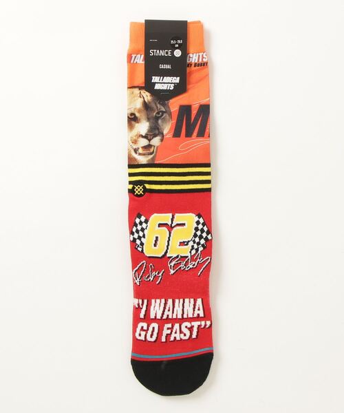 STANCE（スタンス）の「【STANCE / スタンス】I WANNA GO FAST / タラデガ・ナイトオーバルの狼(Talladega Nights)コラボモデル / ソックス（ソックス/靴下・メンズ・レッド・LARGE）」の4枚目の写真