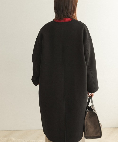 FORK&SPOON（フォークアンドスプーン）の「【WEB限定】FORK&SPOON　Vネックロングコート（その他アウター・レディース・ホワイト系その他/ブラック・ONE）」の19枚目の写真