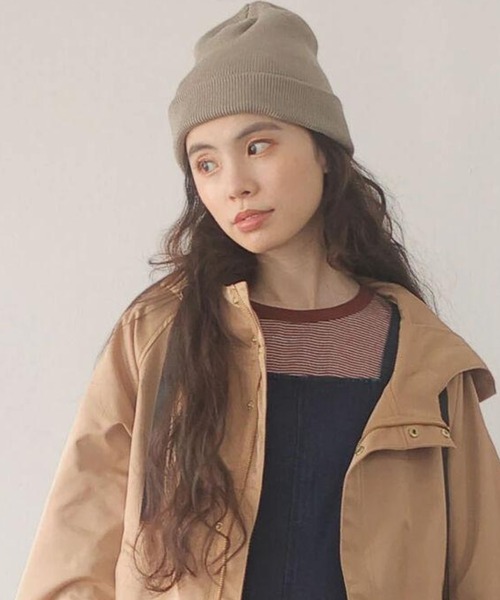 Green　Parks（グリーンパークス）の「・ニットワッチ＊（ニットキャップ/ビーニー・レディース・チャコールグレー/グレー/アイボリー/モカ/ライトカーキ・FREE）」の4枚目の写真