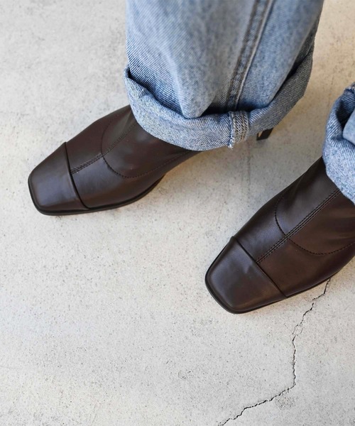 CANAL JEAN（キャナルジーン）の「LE VERNIS(ル・ベルニ) スキニーショートブーツ（ブーツ・レディース・ブラック/ダークブラウン・23/24/24.5/23.5）」の3枚目の写真