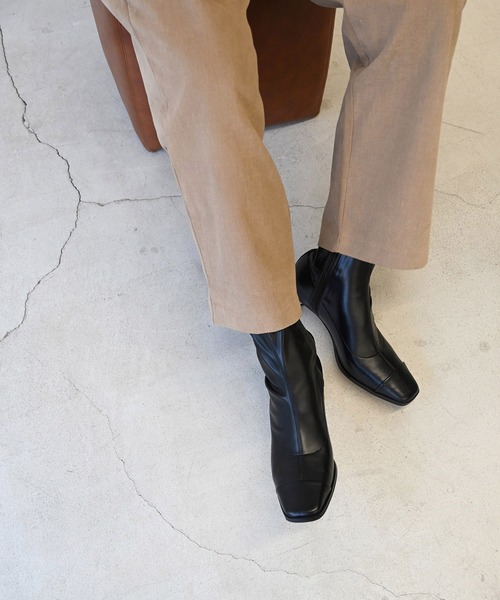 CANAL JEAN（キャナルジーン）の「LE VERNIS(ル・ベルニ) スキニーショートブーツ（ブーツ・レディース・ブラック/ダークブラウン・23/24/24.5/23.5）」の8枚目の写真