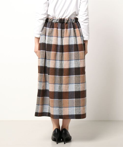 Samansa Mos2（サマンサ モスモス）の「柄アソートギャザースカート（スカート・レディース・ブラウン/ネイビー/ベージュ/チャコール/オレンジ・ﾌﾘ-）」の6枚目の写真