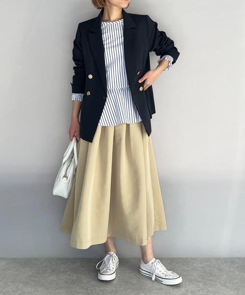 PICCIN(ピッチン)の「ゴールドボタンダブルジャケット(テーラードジャケット・レディース・ブラック/ネイビー/グレイッシュベージュ・M/L)」の6枚目の写真