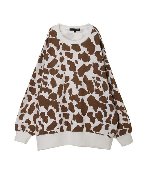 Sugar spoon(シュガースプーン)の「・SUGAR SPOON アニマルptプルオーバー*(スウェット・レディース・チャコールグレー/アイボリー/オフホワイト・FREE)」の3枚目の写真