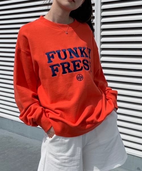 SHAGGIE(シャギー)の「FUNKY FRESH裏毛カラースウェット(スウェット・レディース・グリーン/イエロー/ピンク/オレンジ・FREE)」の4枚目の写真