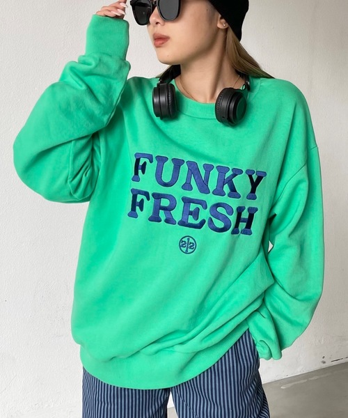 SHAGGIE(シャギー)の「FUNKY FRESH裏毛カラースウェット(スウェット・レディース・グリーン/イエロー/ピンク/オレンジ・FREE)」の1枚目の写真