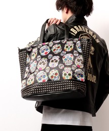 BLACK JACKALL CROWN（ブラックジャッカルクラウン）の「BLACK JACKALL CROWN ナイロン スタッズ デコレーション 2WAY トートバッグ ポーチ付き（トートバッグ）」