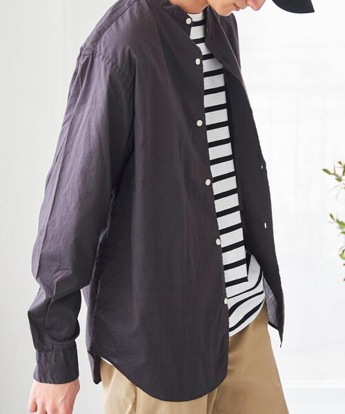 coen（コーエン）の「ブロードバンドカラーシャツ（シャツ/ブラウス・メンズ・ネイビー/オフホワイト/オリーブ/ダークグレー・SMALL/MEDIUM/LARGE/X-LARGE）」の2枚目の写真