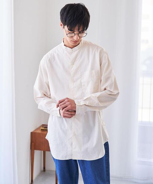 coen（コーエン）の「ブロードバンドカラーシャツ（シャツ/ブラウス・メンズ・ネイビー/オフホワイト/オリーブ/ダークグレー・SMALL/MEDIUM/LARGE/X-LARGE）」の5枚目の写真