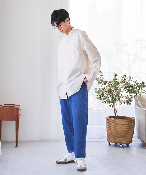 coen（コーエン）の「ブロードバンドカラーシャツ（シャツ/ブラウス・メンズ・ネイビー/オフホワイト/オリーブ/ダークグレー・SMALL/MEDIUM/LARGE/X-LARGE）」の6枚目の写真