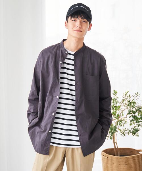 coen（コーエン）の「ブロードバンドカラーシャツ（シャツ/ブラウス・メンズ・ネイビー/オフホワイト/オリーブ/ダークグレー・SMALL/MEDIUM/LARGE/X-LARGE）」の9枚目の写真