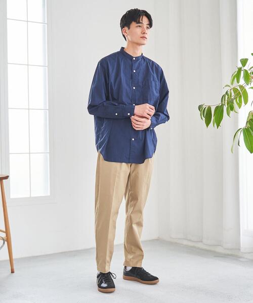 coen（コーエン）の「ブロードバンドカラーシャツ（シャツ/ブラウス・メンズ・ネイビー/オフホワイト/オリーブ/ダークグレー・SMALL/MEDIUM/LARGE/X-LARGE）」の14枚目の写真