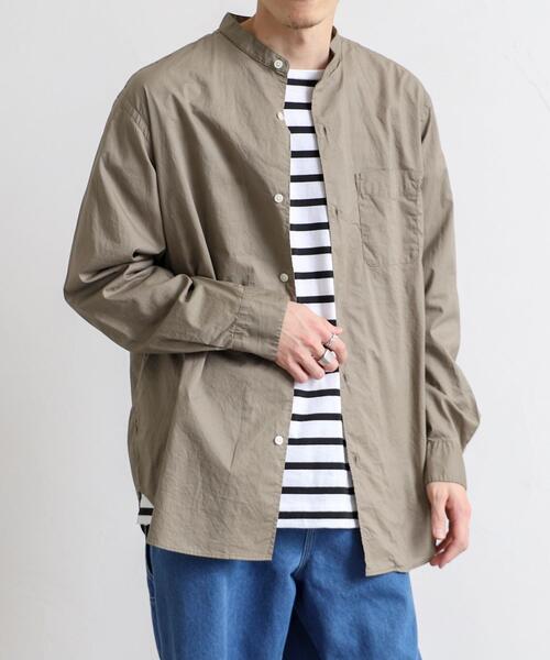 coen（コーエン）の「ブロードバンドカラーシャツ（シャツ/ブラウス・メンズ・ネイビー/オフホワイト/オリーブ/ダークグレー・SMALL/MEDIUM/LARGE/X-LARGE）」の15枚目の写真