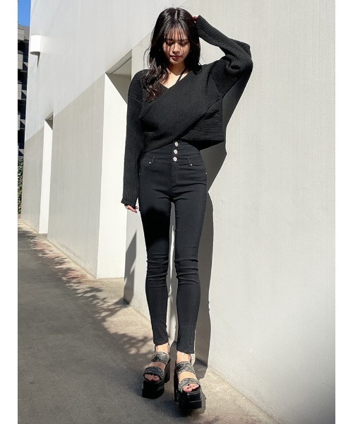 ENVYM（アンビー）の「ハイウエストボタンジェギンス（その他パンツ・レディース・ブラック・S/M）」の12枚目の写真
