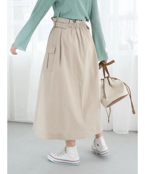 earth music&ecology（アースミュージックアンドエコロジー）の「綿ツイルワークスカート（スカート・レディース・カーキ/グレイッシュベージュ・FREE）」の14枚目の写真