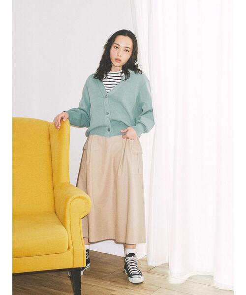 earth music&ecology（アースミュージックアンドエコロジー）の「綿ツイルワークスカート（スカート・レディース・カーキ/グレイッシュベージュ・FREE）」の15枚目の写真