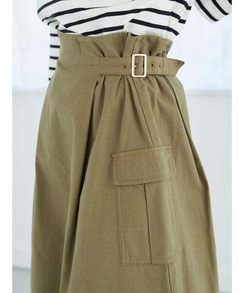 earth music&ecology（アースミュージックアンドエコロジー）の「綿ツイルワークスカート（スカート・レディース・カーキ/グレイッシュベージュ・FREE）」の17枚目の写真