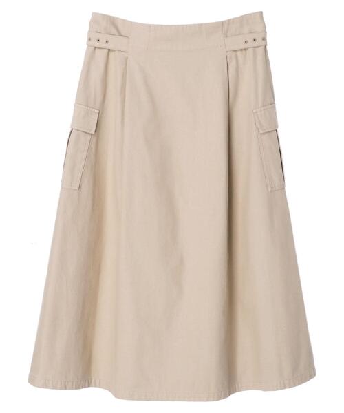 earth music&ecology（アースミュージックアンドエコロジー）の「綿ツイルワークスカート（スカート・レディース・カーキ/グレイッシュベージュ・FREE）」の19枚目の写真