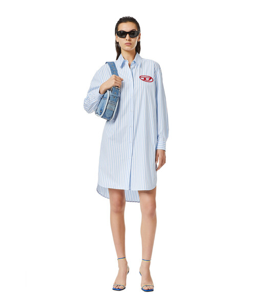 DIESEL(ディーゼル)の「レディース ワンピース シャツドレス ストライプ 長袖 ビッグシルエット(シャツワンピース・レディース・ホワイト系その他・SMALL/MEDIUM/X-SMALL/XX-SMALL)」の12枚目の写真