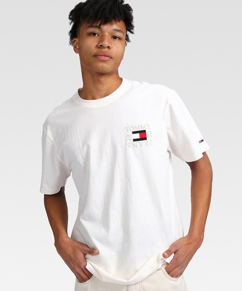 tommy jeans（トミー ジーンズ）の「ボックスロゴTシャツ（Tシャツ/カットソー・メンズ・ホワイト/ブラック/ピンク・SMALL/MEDIUM/LARGE/X-LARGE）」の19枚目の写真