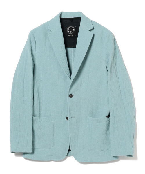 T Jacket Men サックス テーラードジャケット T Jacket ティージャケット のファッション ジャケット テーラードジャケット