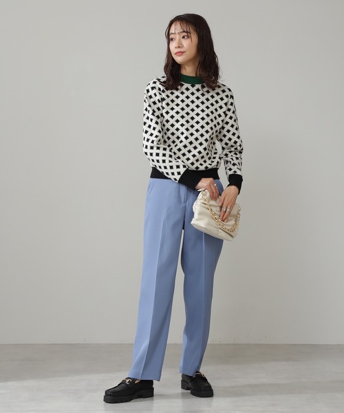 N.（N. Natural Beauty Basic）（エヌエヌナチュラルビューティーベーシック）の「◆ポップジャガードニット（ニット/セーター・レディース・ブラック系その他/オレンジ系その他・MEDIUM）」の8枚目の写真