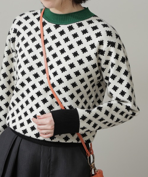 N.（N. Natural Beauty Basic）（エヌエヌナチュラルビューティーベーシック）の「◆ポップジャガードニット（ニット/セーター・レディース・ブラック系その他/オレンジ系その他・MEDIUM）」の17枚目の写真