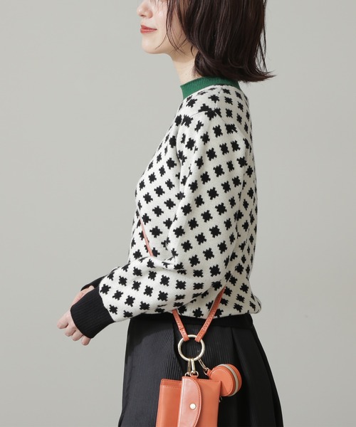 N.（N. Natural Beauty Basic）（エヌエヌナチュラルビューティーベーシック）の「◆ポップジャガードニット（ニット/セーター・レディース・ブラック系その他/オレンジ系その他・MEDIUM）」の15枚目の写真