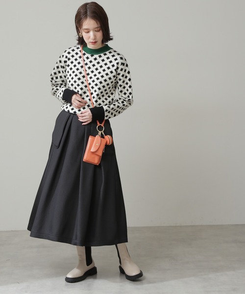 N.（N. Natural Beauty Basic）（エヌエヌナチュラルビューティーベーシック）の「◆ポップジャガードニット（ニット/セーター・レディース・ブラック系その他/オレンジ系その他・MEDIUM）」の6枚目の写真