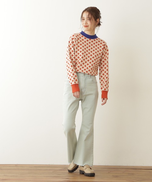 N.（N. Natural Beauty Basic）（エヌエヌナチュラルビューティーベーシック）の「◆ポップジャガードニット（ニット/セーター・レディース・ブラック系その他/オレンジ系その他・MEDIUM）」の13枚目の写真