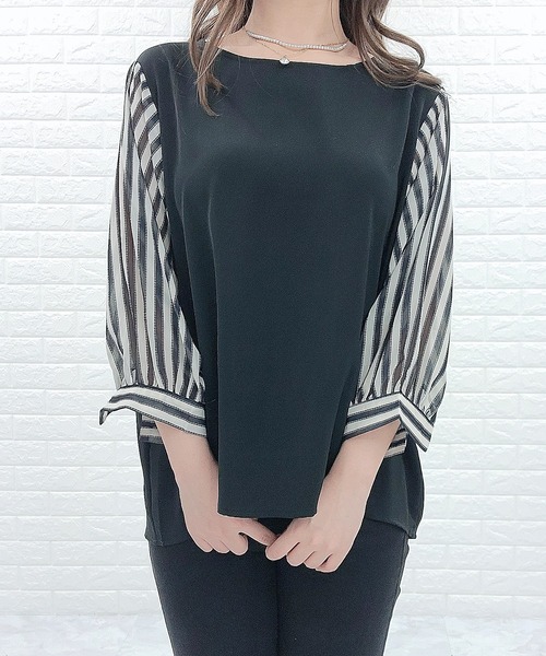 Lace Ladies(レースレディース)の「七分袖 ドッキングブラウス(シャツ/ブラウス・レディース・ブラック/ホワイト・S/XL/L/M)」の11枚目の写真