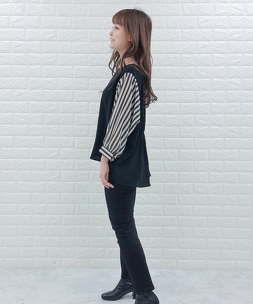 Lace Ladies(レースレディース)の「七分袖 ドッキングブラウス(シャツ/ブラウス・レディース・ブラック/ホワイト・S/XL/L/M)」の13枚目の写真