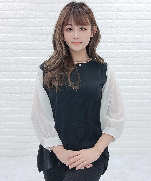Lace Ladies(レースレディース)の「七分袖 ドッキングブラウス(シャツ/ブラウス・レディース・ブラック/ホワイト・S/XL/L/M)」の18枚目の写真