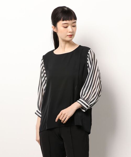 Lace Ladies(レースレディース)の「七分袖 ドッキングブラウス(シャツ/ブラウス・レディース・ブラック/ホワイト・S/XL/L/M)」の10枚目の写真